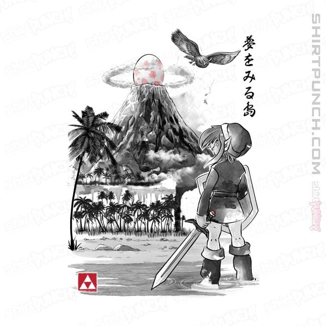 Shirts Magnets / 3"x3" / White Link's Awakening Sumi-e