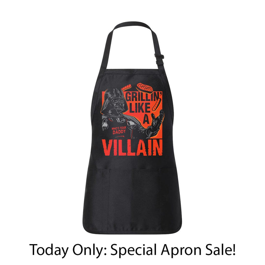 Daily_Deal_Shirts Magnets / 3"x3" / Black Grillin' Villain Apron