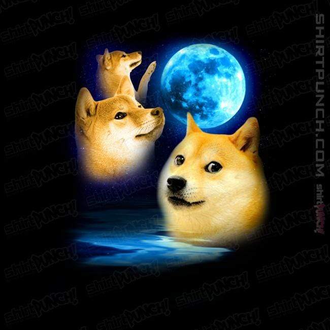 Shirts Magnets / 3"x3" / Black Three Doge Moon