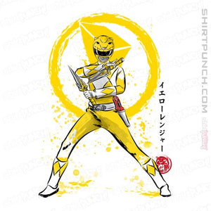 Shirts Magnets / 3"x3" / White Yellow Ranger Sumi-e