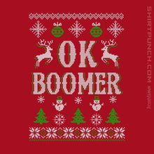 Load image into Gallery viewer, Shirts Magnets / 3&quot;x3&quot; / Red OK Boomer Ugly Christmas Sweater

