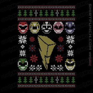 Shirts Magnets / 3"x3" / Black Mighty Morphin Christmas