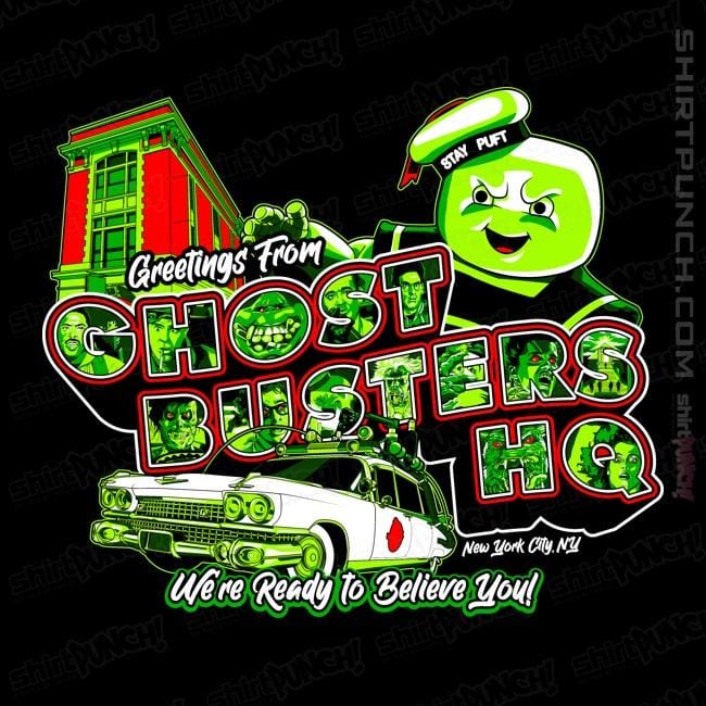Secret_Shirts Magnets / 3"x3" / Black Greetings From Ghost HQ