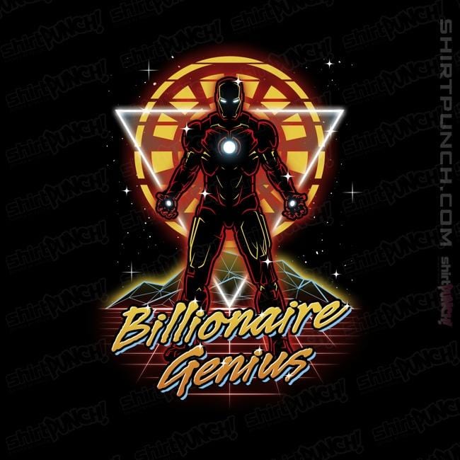 Shirts Magnets / 3"x3" / Black Retro Billionaire Genius