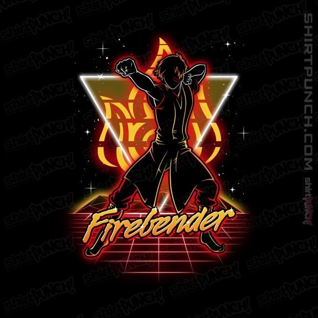 Shirts Magnets / 3"x3" / Black Retro Firebender
