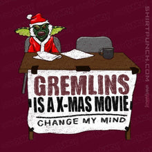 Load image into Gallery viewer, Shirts Magnets / 3&quot;x3&quot; / Maroon Gremlins Is A Christmas Movie
