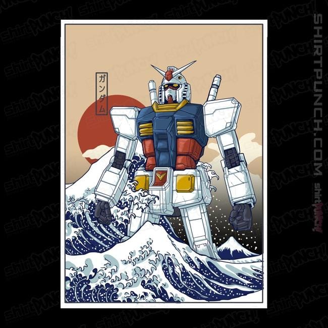 Secret_Shirts Magnets / 3"x3" / Black Kanagawa Gundam