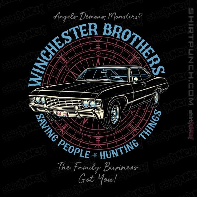Daily_Deal_Shirts Magnets / 3"x3" / Black Winchester Brothers