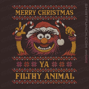 Daily_Deal_Shirts Magnets / 3"x3" / Dark Chocolate Merry Christmas Filthy Animal