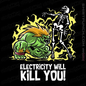 Daily_Deal_Shirts Magnets / 3"x3" / Black Electricity Will Kill You