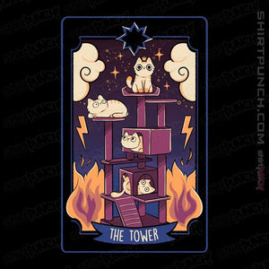 Daily_Deal_Shirts Magnets / 3"x3" / Black The Tower Cat Tarot