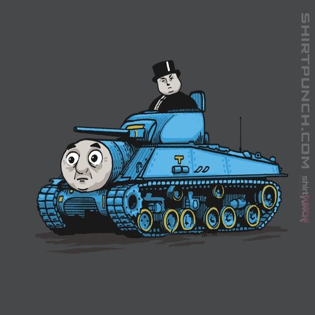 Shirts Magnets / 3"x3" / Charcoal Thomas The Tank