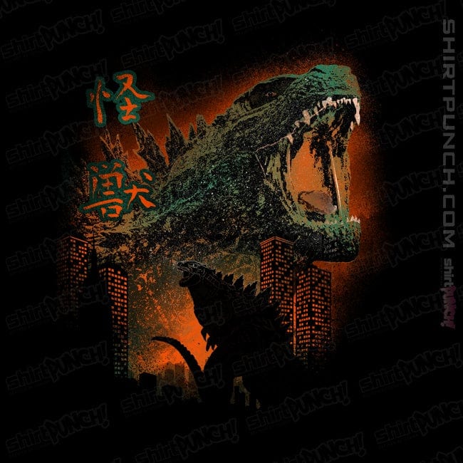 Daily_Deal_Shirts Magnets / 3"x3" / Black Prehistoric Kaiju