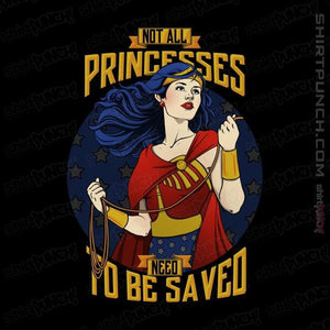 Shirts Magnets / 3"x3" / Black Not All Princesses Need to Be Saved