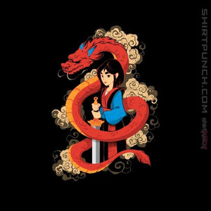 Shirts Magnets / 3"x3" / Black Mulan And The Dragon
