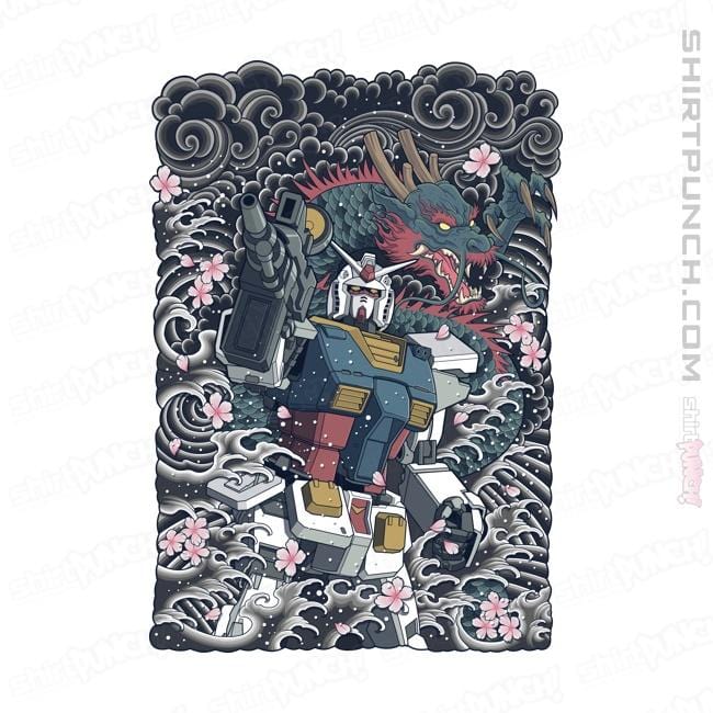 Daily_Deal_Shirts Magnets / 3"x3" / White Gundam Blue Dragon