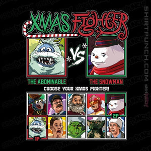 Daily_Deal_Shirts Magnets / 3"x3" / Black Xmas Fighter
