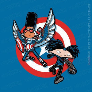 Daily_Deal_Shirts Magnets / 3"x3" / Sapphire Captain Tallhair And Football Soldier
