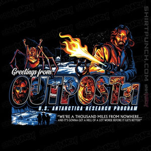 Daily_Deal_Shirts Magnets / 3"x3" / Black Greetings From Outpost 31