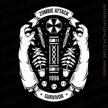 Load image into Gallery viewer, Shirts Magnets / 3&quot;x3&quot; / Black Zombie Attack Survivor
