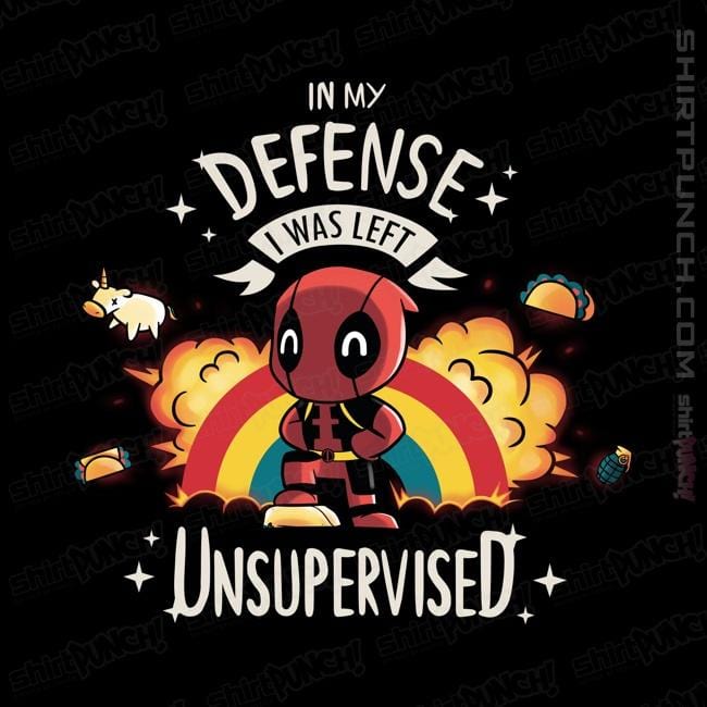 Shirts Magnets / 3"x3" / Black Unsupervised Deadpool