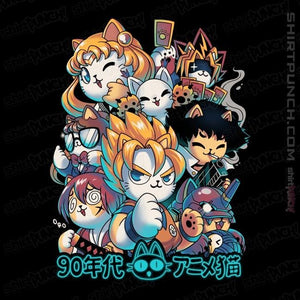 Daily_Deal_Shirts Magnets / 3"x3" / Black 90s Anime Neko