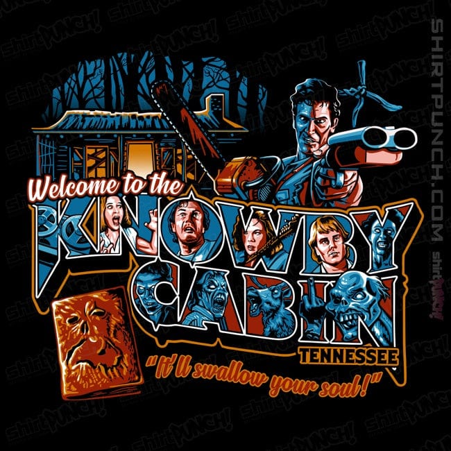 Daily_Deal_Shirts Magnets / 3"x3" / Black Welcome To The  Knowby Cabin