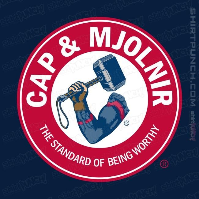 Shirts Magnets / 3"x3" / Navy Cap And Mjolnir