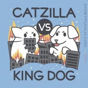 Shirts Magnets / 3"x3" / Powder Blue Catzilla VS King Dog