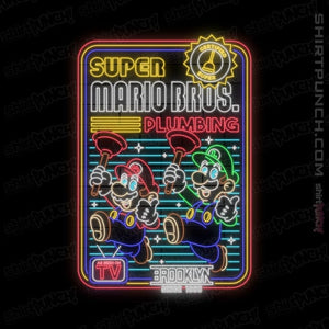 Shirts Magnets / 3"x3" / Black Neon Mario