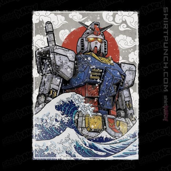 Daily_Deal_Shirts Magnets / 3"x3" / Black Kanagawa RX-78-2