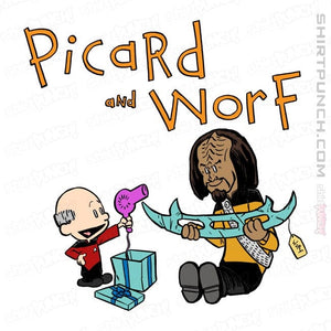 Daily_Deal_Shirts Magnets / 3"x3" / White Picard And Worf