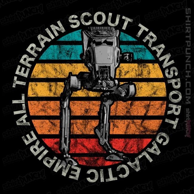 Shirts Magnets / 3"x3" / Black Retro AT-ST Sun