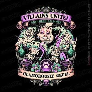 Daily_Deal_Shirts Magnets / 3"x3" / Black Villains Unite Cruella