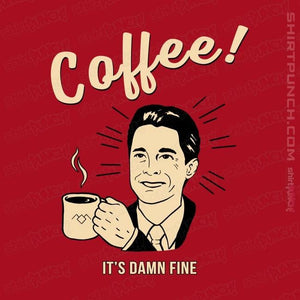 Shirts Magnets / 3"x3" / Red It's damn Fine Coffee
