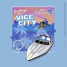 Load image into Gallery viewer, Shirts Magnets / 3&quot;x3&quot; / Powder Blue Greetings From Vice City
