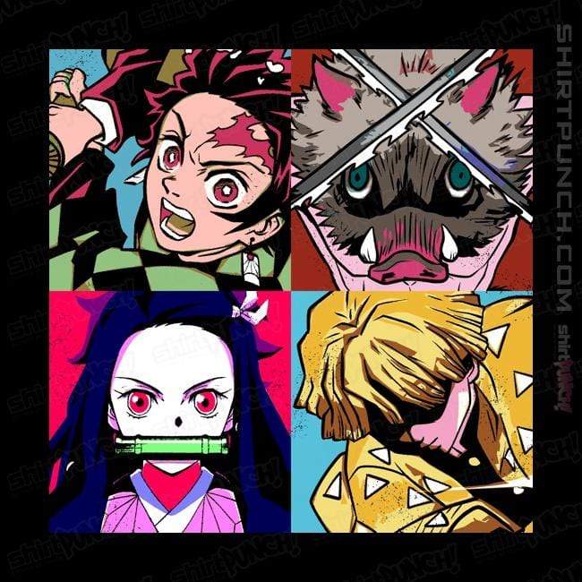 Shirts Magnets / 3"x3" / Black Kimetsu No Warhol