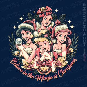 Daily_Deal_Shirts Magnets / 3"x3" / Navy Christmas Princesses