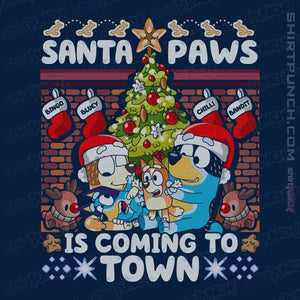 Daily_Deal_Shirts Magnets / 3"x3" / Navy Santa Paws Bluey Sweater