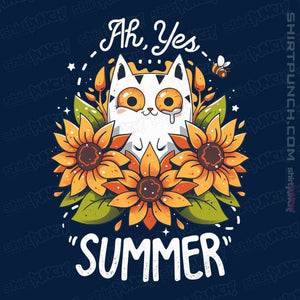 Daily_Deal_Shirts Magnets / 3"x3" / Navy Summer Kitten Sniffles