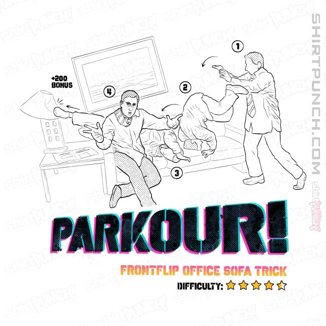 Daily_Deal_Shirts Magnets / 3"x3" / White Parkour!