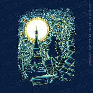 Shirts Magnets / 3"x3" / Navy Starry Paris Cats