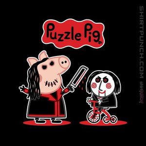 Shirts Magnets / 3"x3" / Black Puzzle Pig