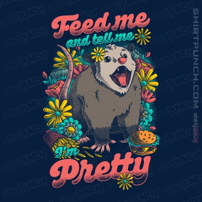 Daily_Deal_Shirts Magnets / 3"x3" / Navy Pretty Hungry Possum