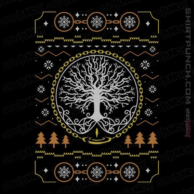 Shirts Magnets / 3"x3" / Black Grace Golden Tree Ugly Sweater