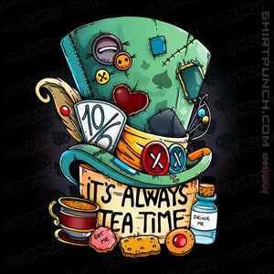 Daily_Deal_Shirts Magnets / 3"x3" / Black It's Always Tea Time