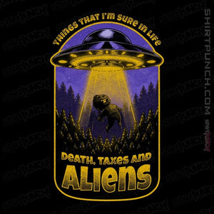 Secret_Shirts Magnets / 3"x3" / Black Death Taxes And Aliens