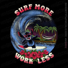 Load image into Gallery viewer, Daily_Deal_Shirts Magnets / 3&quot;x3&quot; / Black Surf More Work Less
