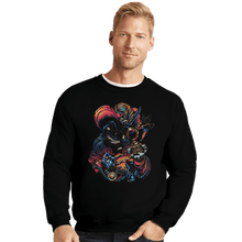 Load image into Gallery viewer, Daily_Deal_Shirts Crewneck Sweater, Unisex / Small / Black Colorful Captain
