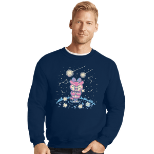 Shirts Crewneck Sweater, Unisex / Small / Navy Starry Owl